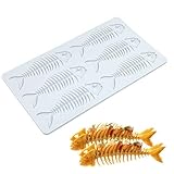 Fishbone Sugarcraft Icing Decorating Mold - 3D Fish Bone Silicone Fondant Lace Mold for Cake, Cookie, Chocolate, Clay, Resin, Wax DIY Craft
