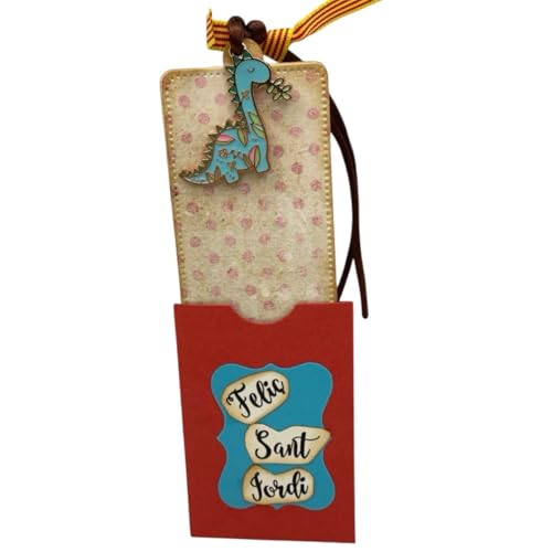 Sant Jordi - Punto de Libro con colgante (Modelo con dragon azul