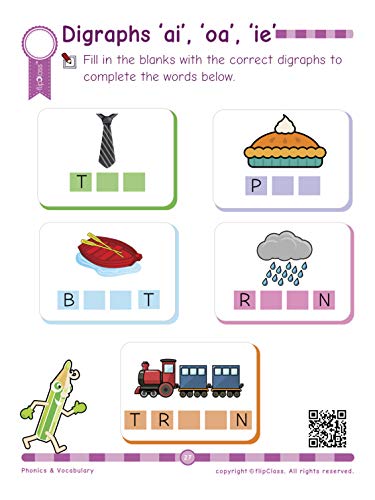 Phonics & Vocabulary II: Kindergarten Workbook (Little Genius Series): Learn Blend Sounds, Sight Words, Phonics Activities, Vocabulary and Reading(4-6 years)(english)