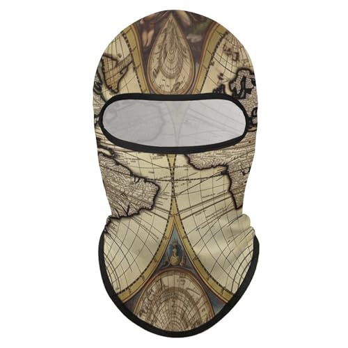Balaclava para Hombres Máscara de Esquí Mapa Antiguo Mundo Globo Máscara Facial Invierno para Ciclismo miniatura 1