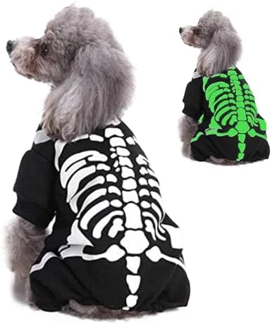 Wizland Pet Jumpsuit Halloween Skeleton Dog Costumes Clothes Appa...