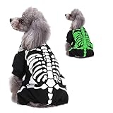 Wizland Pet Jumpsuit Halloween Skeleton Dog Costumes Clothes Apparel for Puppy Dog Cat Puppies. Small