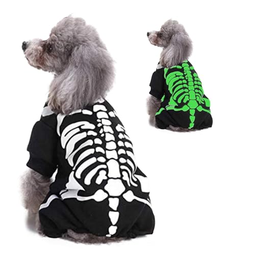 Wizland Pet Jumpsuit Halloween Skeleton Dog Costumes Clothes Apparel for Puppy Dog Cat Puppies. Small