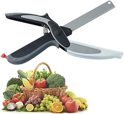 Kitchen Food Scissors,2 in 1 Smart Cutter Multifunction Stainless Steel Kitchen Shears for Vegetables Fruits Chopper,Food Scissors,Vegetable Slicer