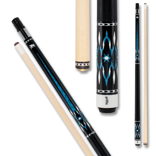 Griffin GR42 Pool Cue - Black with Turquoise Points and White Diamonds - 18oz