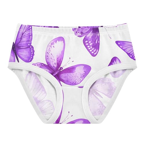 Watercolor Butterflies Purple Lilac Cute Panties Girl Girls Underwear Toddler Cotton Fun Print Briefs Underpants 2t