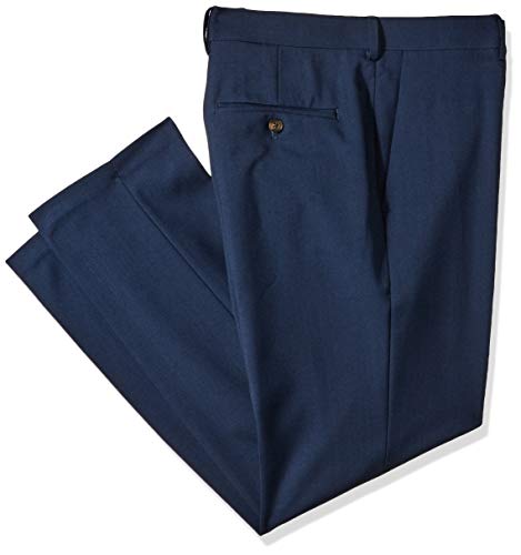 Haggar Men's Premium Comfort Stretch Slim Fit Dress Pant, Blue, 34Wx34L