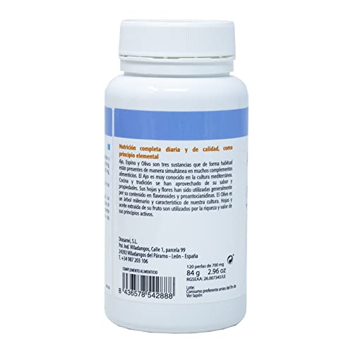 Miniatura 2 de DRASANVI NUTRABASICS AJO-ESPINO-OLIVO - Ayuda al bienestar cardiovascular y a la tensión - SIN GLUTEN - 120 perlas (Paquete de 2)