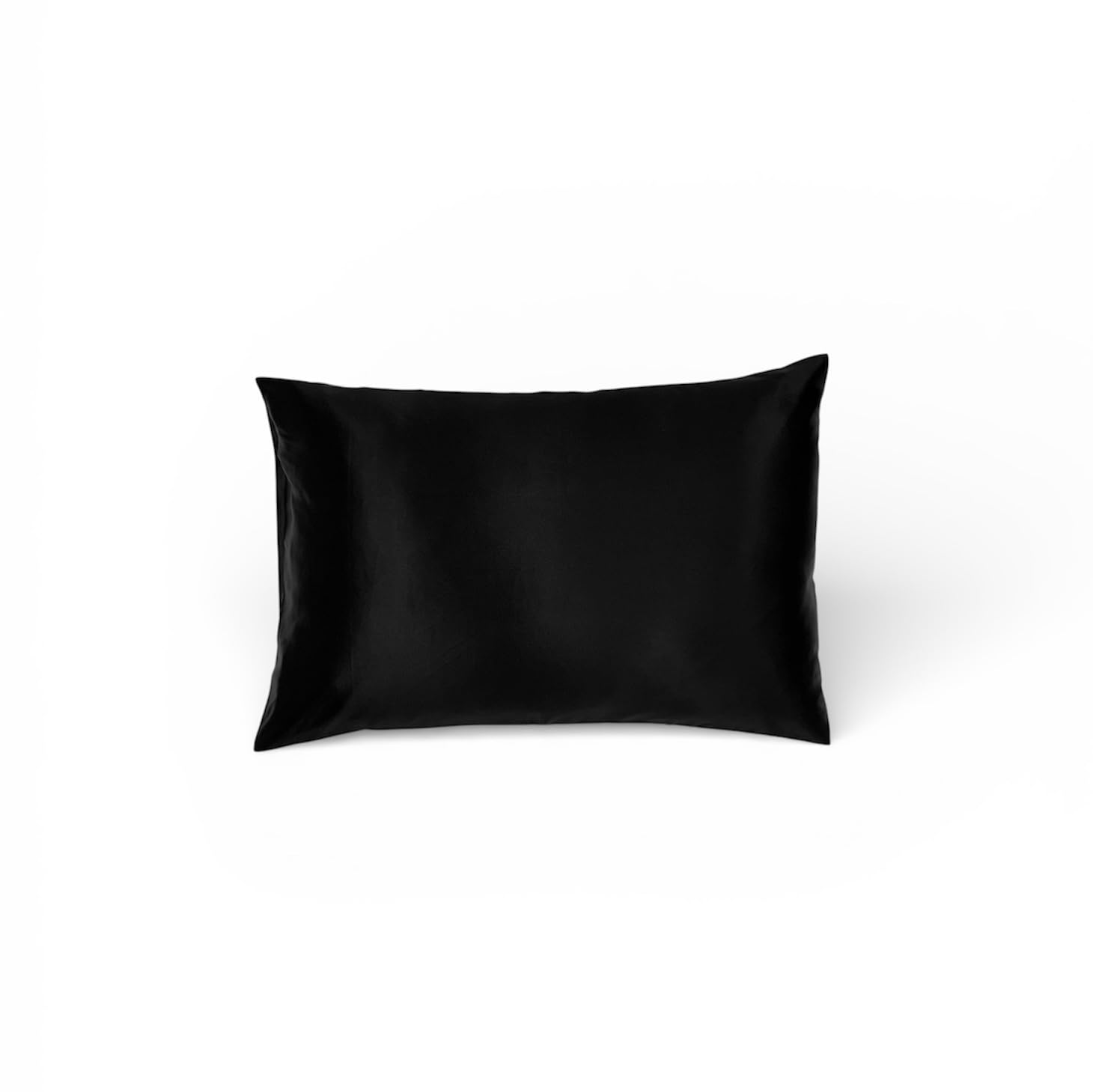 Jasmine Silk 100% 22 Momme Mulberry Charmeuse Silk Pillowcase for Hair and Skin 50 cm x 75 cm Envelope Closure (Black)