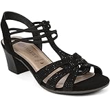 Pavers Slip-On Block-Heeled Sandals - Black Size 6