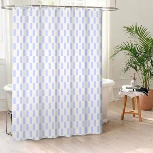 Rideau de douche en tissu polyester lavable avec ourlet lesté et anneaux - 3