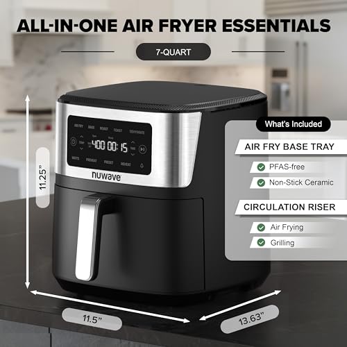 Nuwave Brio Plus 7QT Air Fryer cooking basket
