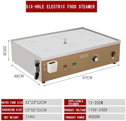 Commercial Electric Steamer with Constant Temperature Control, Independent Water Supply & Alarm, Ideal for Restaurants