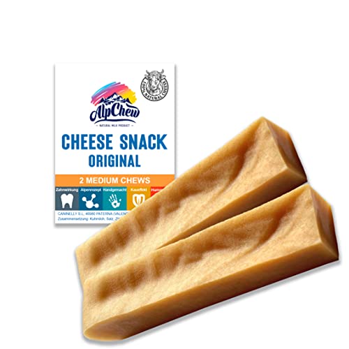 Alp Chew Kaukäse für Hunde M Mittel 2 Stück Käse Kauknochen Kaustab aus Hartkäse Käseknochen Cover