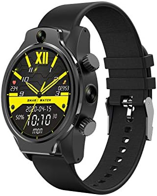 BY4U - Reloj inteligente Android 4G LTE con 3 GB de RAM + 32 GB de ROM  WiFi, IP68 impermeable, bisel de cerámica, visualización táctil Full Touch  de 4,3 pulgadas, frecuencia cardíaca
