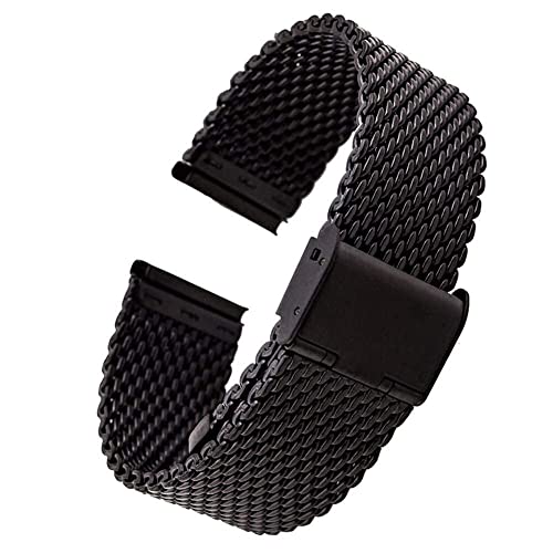 Bracelet de montre 20mm 22mm en acier inoxydable maille solide unisex