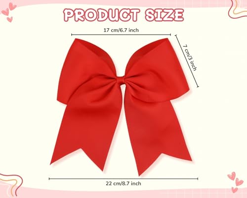 DS. DISTINCTIVE STYLE moño jumbo rojo para cabello de 8.7 pulgadas para mujer accesorio grande para cola de caballo 1 unidad (Rojo) miniatura 2