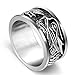 BellaAlong Acier Inoxydable Hommes Dragon Anneau Nordique Viking Serpent Enroulé Serpent Ouroboros Anneau Vintage Gothique Animal Totem Amulette Bijoux Cadeaux,Argent,9