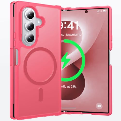 Image of NO.1 Magnetic for Samsung Galaxy Z Fold 8 Ultra Case with MagSafe | [Military Grade Drop Tested][Translucent Matte][Anti-Fingerprint]Soft Silicone Bumper for Samsung Fold 8 Ultra Case Slim,Rose