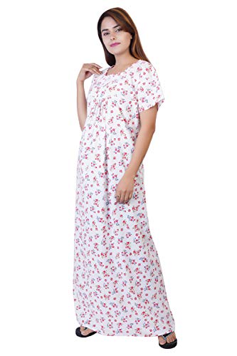 Image of Women's Cotton Block Print Knee Length Nighty