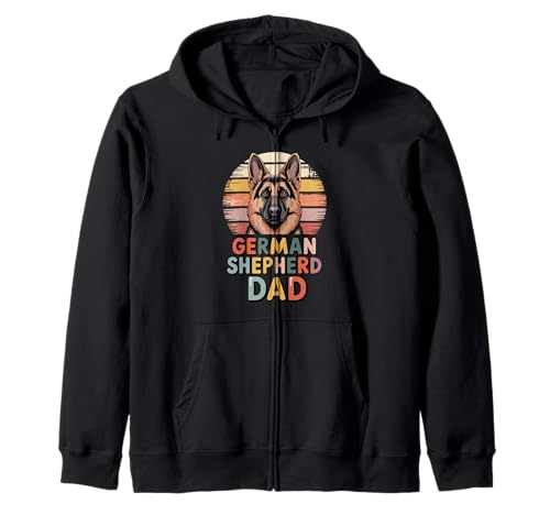 Retro German Shepherd Dad GSD Sweat à Capuche
