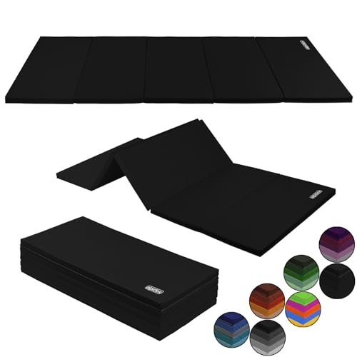 ALPIDEX Turnmatte klappbare Weichbodenmatte 185 x 78 x 3,2 cm Gymnastikmatte Sportmatte für zuhause Kinder Erwachsene, Farbe:schwarz
