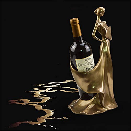 Soporte para botellas de vino de resina color latón 16x17x36cm miniatura 5