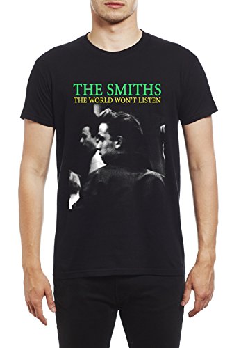 de Morrissey and The Smiths The Smiths The World Won'T Listen Camiseta para Hombre. Negro/2XL