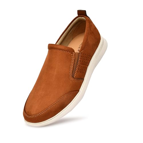 HEALTH FIT Super Extra Soft Casual/Sports/Slip-on Sneakers/semi Formal Soft Cushioning Insole Running Walking Jogging Athletics Comfortable and Stylish Mens/gens lightweightshoes-142 TAN UK-8