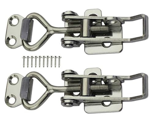 Syine Adjustable Buckle Cabinet Boxes Lever Handle Toggle Catch Latch Lock With Screws,2 Pcs cover