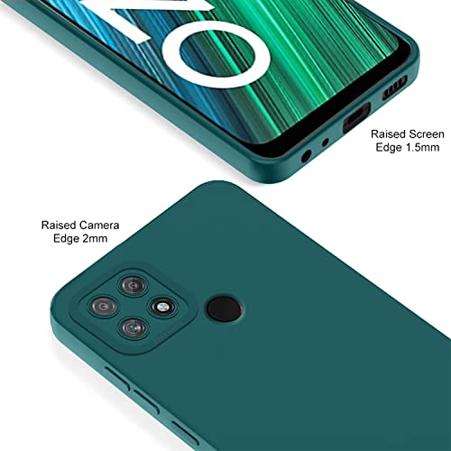 Pikkme Back Cover for Realme Narzo 50A | Slim Soft Matte Silicone Cover with Camera Protection & Shockproof Bumper Case (Green)