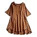 Produktbild LOPILY Basic Oberteil Damen Kariete Lose Shirt mit Kapuze Long Shirt für Damen Lässige Luftige Tunika für Freizeit Urlaub Bekleidung 1/2 Arm Tops Damen Herbst mit Knopfen (Gelb, DE-48/CN-5XL)