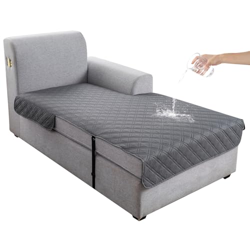 Image of Genina L Shape Couch Cover, Sectional Couch Chaise Covers, Waterproof Washable Sofa Covers for Right L Shape Chaise Lounge, Anti-Slip Sofa Slipcovers for Dogs Cats Pet Friendly(Dark Grey)