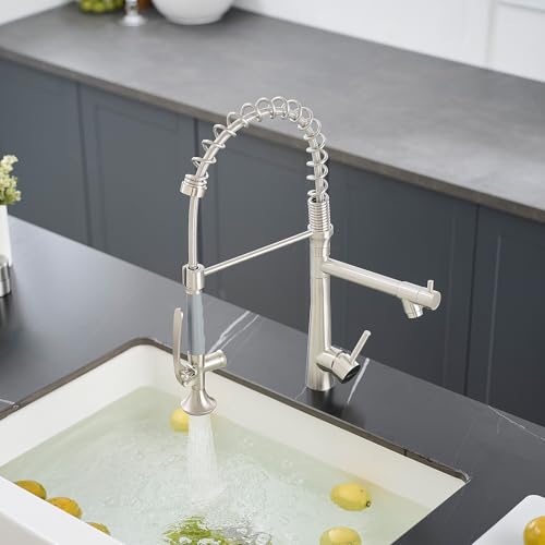 Image of Kitchen Faucet with Pull Down Sprayer,AIMADI Commercial Stainless Steel | Kitchen Sink Faucets with Sprayer,Brushed Nickel