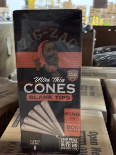ZIG-ZAG Blank Tip Ultra Thin Pre Rolled Cones King Size Bulk Pack (800 Cone) - 100 mm - Image 4
