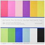 American Crafts American Crafts Smooth Cardstock Pack, 12 by 12-Inch, 48-Pack, Primaries
