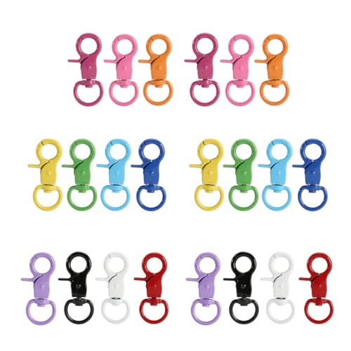 22 pieces candy color keychain small lobster claw clasps with chain for pants purse keys snap hook stainless dog leash clips