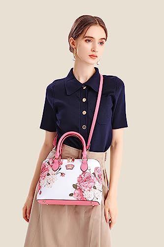 Cute Floral Purses for Women Small Crossbody Bags Zip Satchel Bag Trendy Womens Tote Handbags Shoulder Bag3
