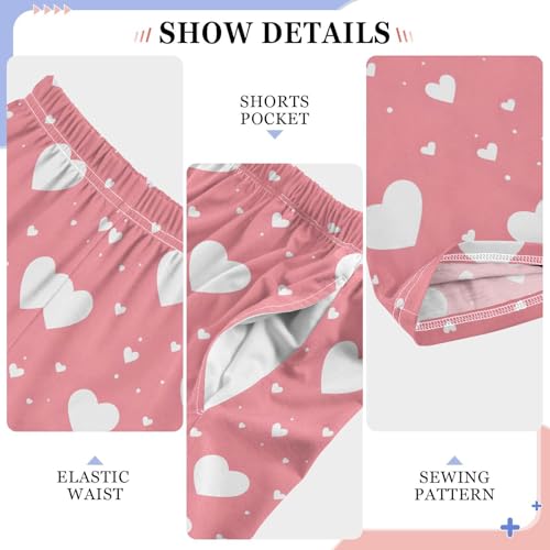 Pajama Pants Love White Hearts PJ Bottoms Sleepwear Lounge Sleep Pant with Pockets4