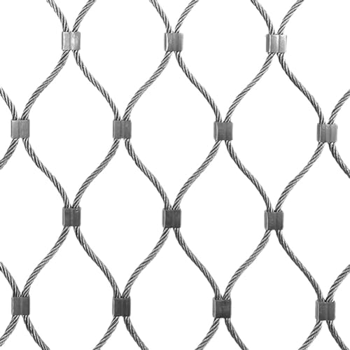 Flexibles Edelstahlgeflecht für Kletterpflanzen, Sicherheitsnetz für Spielplatzgeräte, stoßfest, Tierbarriere, Gartenkäfigzaun (8 cm Netz)
