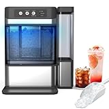 Tragbarer Eisbereiter für die Arbeitsplatte – 18 kg/24 h Kapazität, Selbstreinigung mit einem Klick, mit abnehmbarem 3-Liter-Wassertank für den Einsatz zu Hause, im Büro und in der Bar