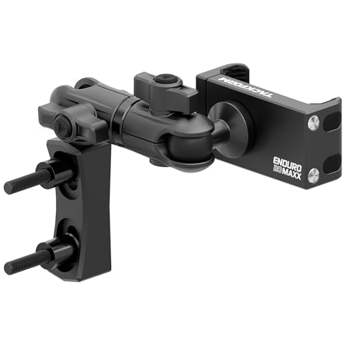 Tackform Black Motorcycle Perch/Brake/Clutch Reservoir Phone Mount - 20MAXX Spring Cradle | 3.5” Long Reach Arm | Billet Aluminum | Compatible with Harley-Davidson, Gold Wing, Honda, More