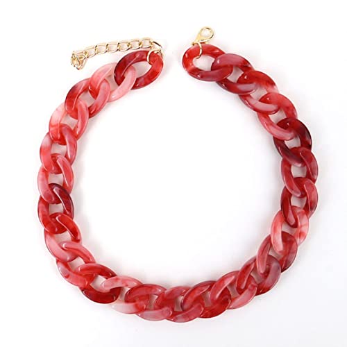 TOGGA 26 Couleurs Boho Acrylique chaîne Collier Ras du Cou Collier pour Femmes Hommes Rock Punk Grosse Bordure épaisse chaîne Colliers Bijoux