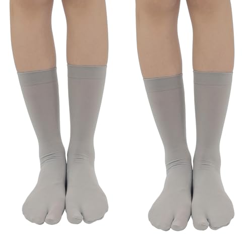 2 Pairs Thin Split Toe Socks Breathable Tabi Flip Flop Knee-High Stockings Japanese Geta Socks