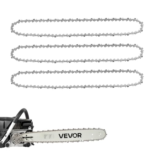 Image of VEVOR Chainsaw Chain 3 Pack 20 Inch 0.325 inch Pitch 0.058 inch Gauge 76 Drive Link