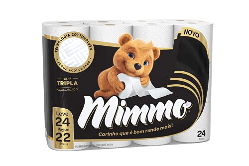 Mimmo Papel Higiênico Folha Tripla, 20m, Leve 24 Pague 22 Rolos