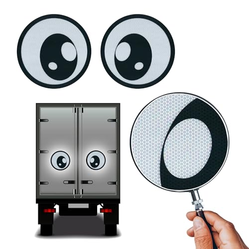 Versatile 12 Reflective Googly Eye Stickers (2-Pack) High Visibility Night Safety Ideal Sticker for Car Truck Boat & RV Safety & Halloween Decor