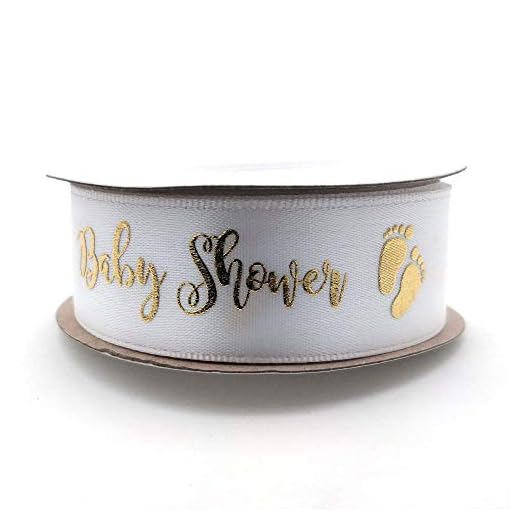 Band – dekoration för din baby shower (vitt och guld)