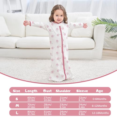Image of Miracle Baby Sleep Sack - 100% Breathable Cotton Wearable Blanket, Long Sleeve Sleeping Sack for Infant 0-18 Months(3 Pack)