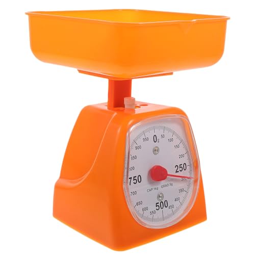 KICHOUSE Bilancia Da Cucina Meccanica 1 Kg, Bilancia Multiuso Quadrante Fisso, Compatta e Luminosa, Per Alimenti e Sperimentazioni Scolastiche